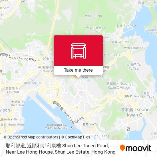 順利邨道, 近順利邨利康樓 Shun Lee Tsuen Road, Near Lee Hong House, Shun Lee Estate map