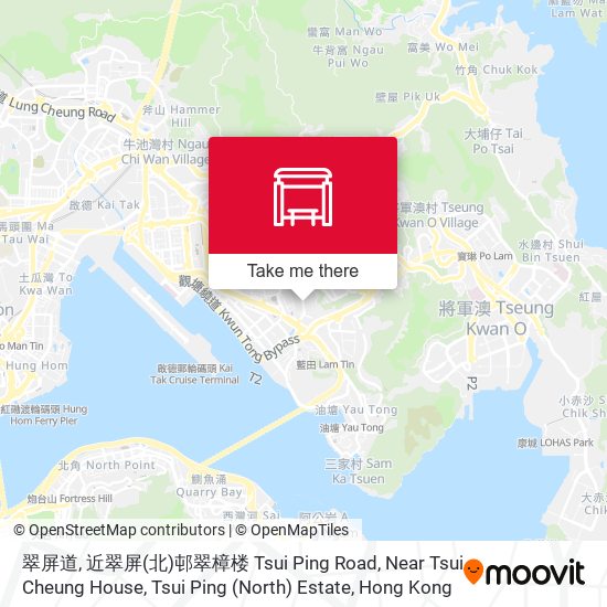 翠屏道, 近翠屏(北)邨翠樟楼 Tsui Ping Road, Near Tsui Cheung House, Tsui Ping (North) Estate map