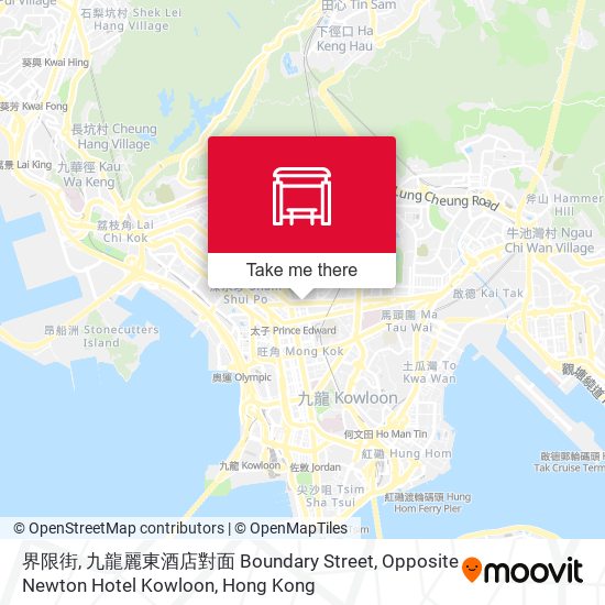 界限街, 九龍麗東酒店對面 Boundary Street, Opposite Newton Hotel Kowloon map