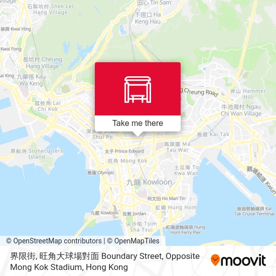 界限街, 旺角大球場對面 Boundary Street, Opposite Mong Kok Stadium map