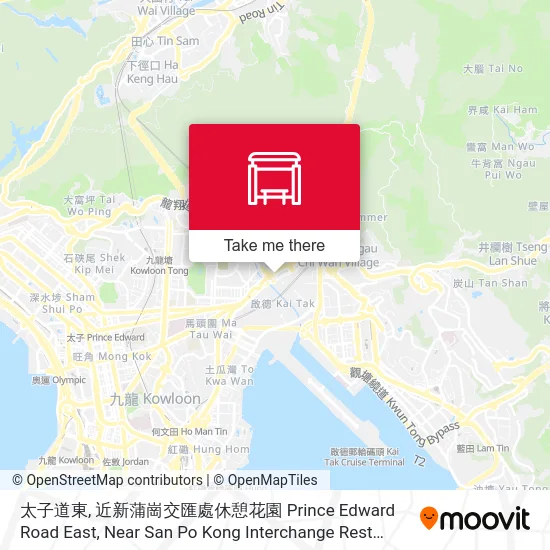 太子道東, 近新蒲崗交匯處休憩花園 Prince Edward Road East, Near San Po Kong Interchange Rest Garden map