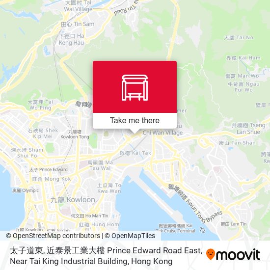 太子道東, 近泰景工業大樓 Prince Edward Road East, Near Tai King Industrial Building map