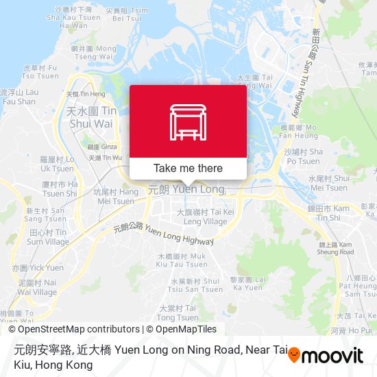 元朗安寧路, 近大橋 Yuen Long on Ning Road, Near Tai Kiu map