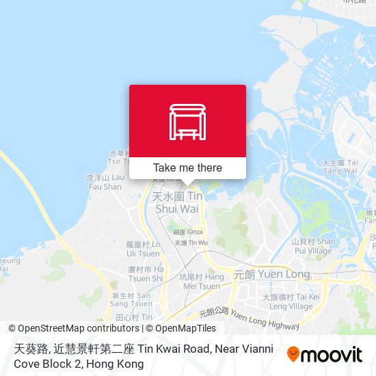 天葵路, 近慧景軒第二座 Tin Kwai Road, Near Vianni Cove Block 2 map