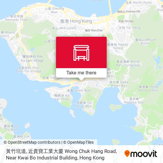 黃竹坑道, 近貴寶工業大廈  Wong Chuk Hang Road, Near Kwai Bo Industrial Building map