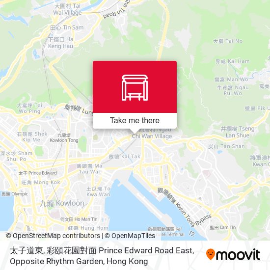 太子道東, 彩頤花園對面 Prince Edward Road East, Opposite Rhythm Garden map