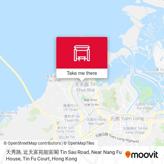 天秀路, 近天富苑能富閣 Tin Sau Road, Near Nang Fu House, Tin Fu Court map