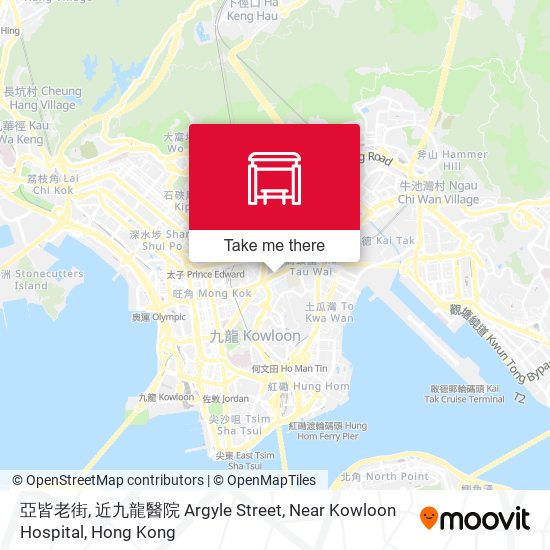 亞皆老街, 近九龍醫院 Argyle Street, Near Kowloon Hospital map