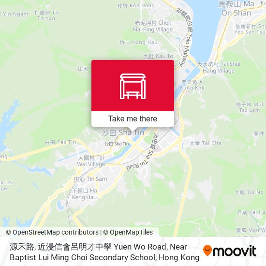 源禾路, 近浸信會呂明才中學 Yuen Wo Road, Near Baptist Lui Ming Choi Secondary School map