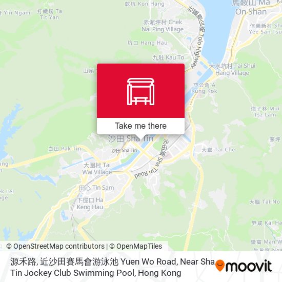 源禾路, 近沙田賽馬會游泳池 Yuen Wo Road, Near Sha Tin Jockey Club Swimming Pool map