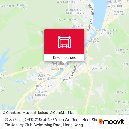 源禾路, 近沙田賽馬會游泳池 Yuen Wo Road, Near Sha Tin Jockey Club Swimming Pool map