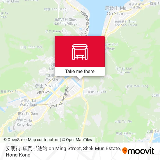 安明街, 碩門邨總站 on Ming Street, Shek Mun Estate map