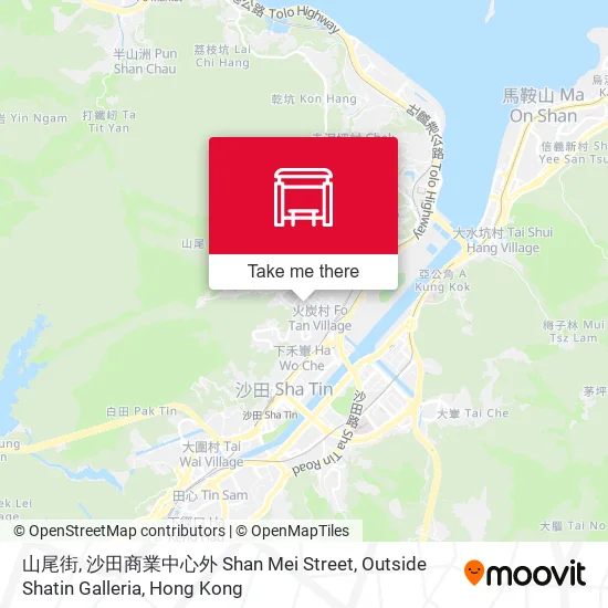 山尾街, 沙田商業中心外 Shan Mei Street, Outside Shatin Galleria map
