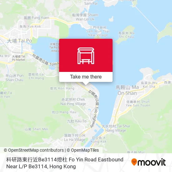 科研路東行近Be3114燈柱 Fo Yin Road Eastbound Near L / P Be3114地圖