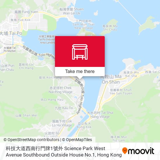 科技大道西南行門牌1號外 Science Park West Avenue Southbound Outside House No.1 map