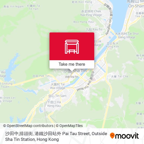 沙田中,排頭街, 港鐵沙田站外 Pai Tau Street, Outside Sha Tin Station map