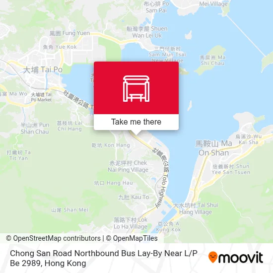 創新路北行巴士停車灣近Be2989燈柱 Chong San Road Northbound Bus Lay-By Near L / P Be 2989 map