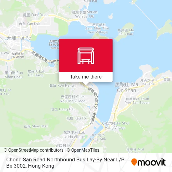 Chong San Road Northbound Bus Lay-By Near L / P Be 3002 map