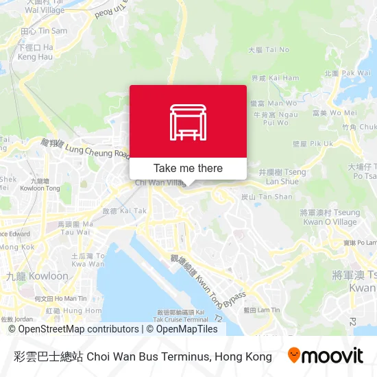 彩雲巴士總站 Choi Wan Bus Terminus map