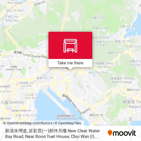 新清水灣道, 近彩雲(一)邨伴月樓 New Clear Water Bay Road, Near Boon Yuet House, Choi Wan (I) Estate map