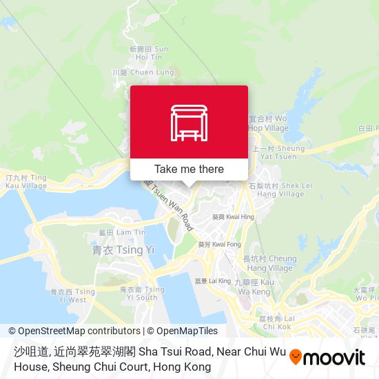 沙咀道, 近尚翠苑翠湖閣 Sha Tsui Road, Near Chui Wu House, Sheung Chui Court map
