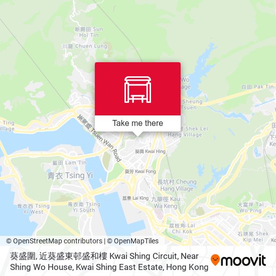 葵盛圍, 近葵盛東邨盛和樓 Kwai Shing Circuit, Near Shing Wo House, Kwai Shing East Estate map