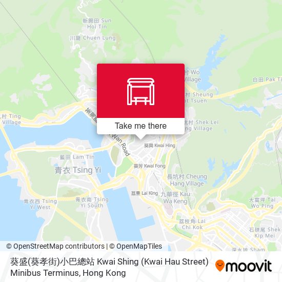 葵盛(葵孝街)小巴總站 Kwai Shing (Kwai Hau Street) Minibus Terminus map