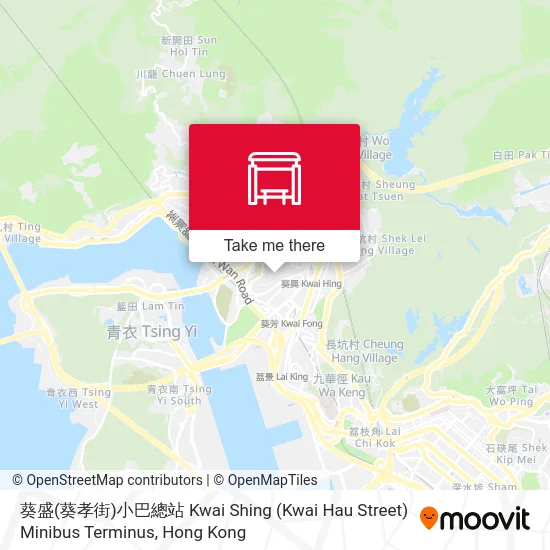 葵盛(葵孝街)小巴總站 Kwai Shing (Kwai Hau Street) Minibus Terminus地圖