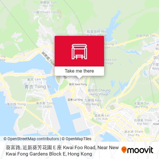 葵富路, 近新葵芳花園Ｅ座 Kwai Foo Road, Near New Kwai Fong Gardens Block E map