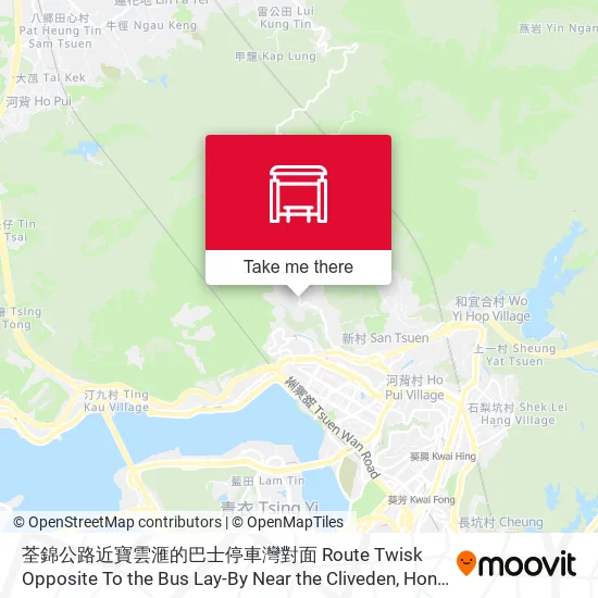荃錦公路近寶雲滙的巴士停車灣對面 Route Twisk Opposite To the Bus Lay-By Near the Cliveden map