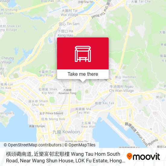 橫頭磡南道, 近樂富邨宏順樓 Wang Tau Hom South Road, Near Wang Shun House, LOK Fu Estate map