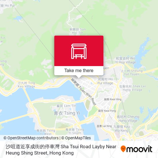 沙咀道近享成街的停車灣 Sha Tsui Road Layby Near Heung Shing Street map