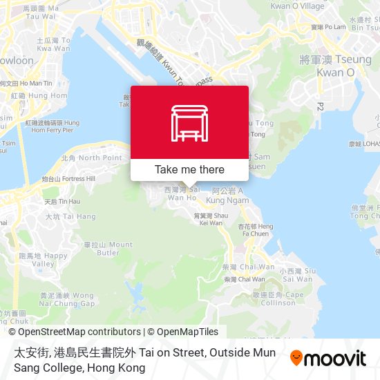 太安街, 港島民生書院外 Tai on Street, Outside Mun Sang College map
