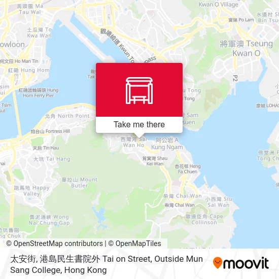 太安街, 港島民生書院外 Tai on Street, Outside Mun Sang College map