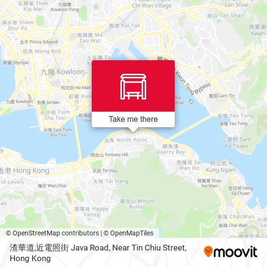 渣華道,近電照街 Java Road, Near Tin Chiu Street地圖