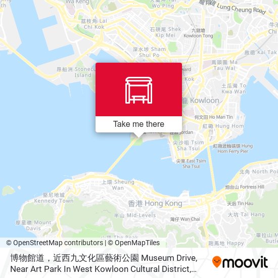 博物館道，近西九文化區藝術公園  Museum Drive, Near Art Park In West Kowloon Cultural District map