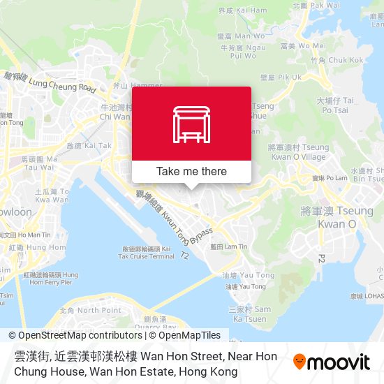 雲漢街, 近雲漢邨漢松樓 Wan Hon Street, Near Hon Chung House, Wan Hon Estate map