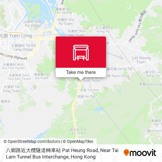 八鄉路近大欖隧道轉車站 Pat Heung Road, Near Tai Lam Tunnel Bus Interchange map