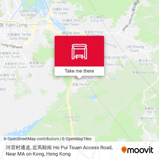 河背村通道, 近馬鞍崗 Ho Pui Tsuen Access Road, Near MA on Kong map