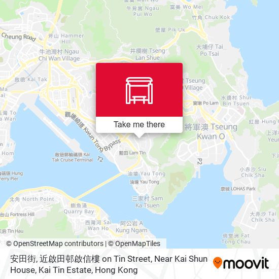安田街, 近啟田邨啟信樓 on Tin Street, Near Kai Shun House, Kai Tin Estate map