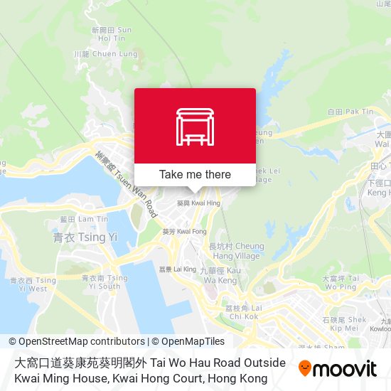 大窩口道葵康苑葵明閣外 Tai Wo Hau Road Outside Kwai Ming House, Kwai Hong Court map
