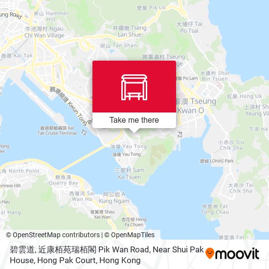 碧雲道, 近康栢苑瑞栢閣 Pik Wan Road, Near Shui Pak House, Hong Pak Court map