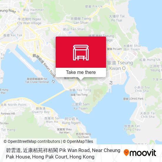 碧雲道, 近康栢苑祥栢閣 Pik Wan Road, Near Cheung Pak House, Hong Pak Court map