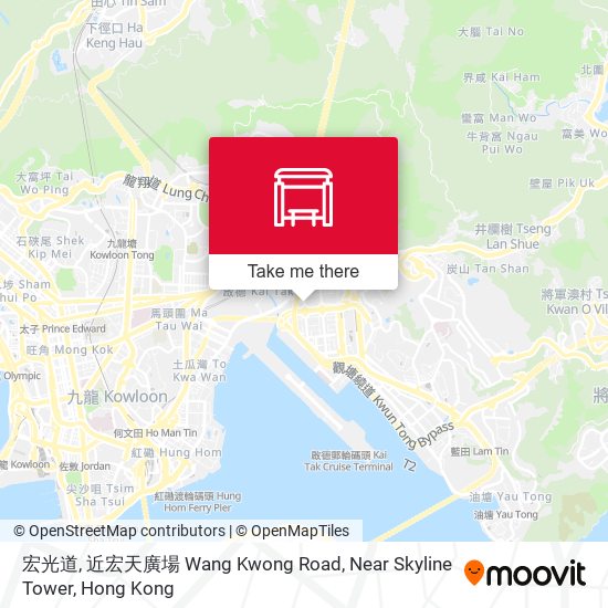 宏光道, 近宏天廣場 Wang Kwong Road, Near Skyline Tower map