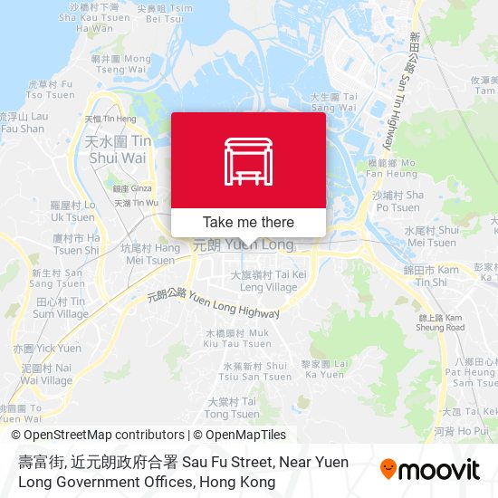 壽富街, 近元朗政府合署 Sau Fu Street, Near Yuen Long Government Offices map