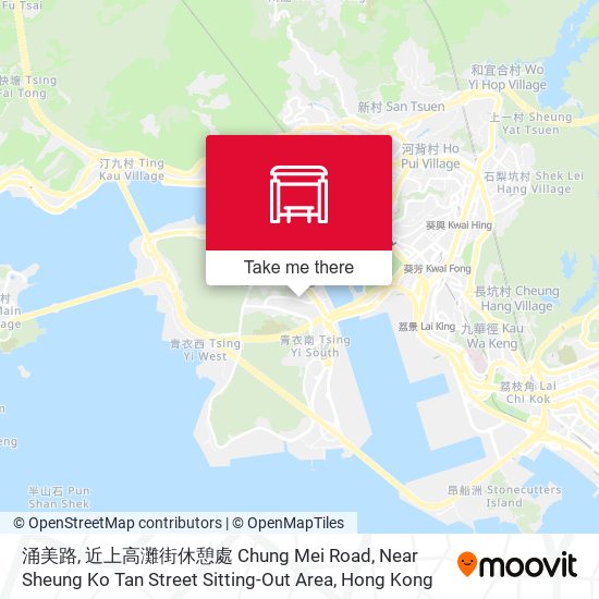 涌美路, 近上高灘街休憩處 Chung Mei Road, Near Sheung Ko Tan Street Sitting-Out Area地圖