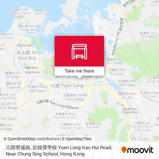 元朗舊墟路, 近鐘聲學校 Yuen Long Kau Hui Road, Near Chung Sing School map
