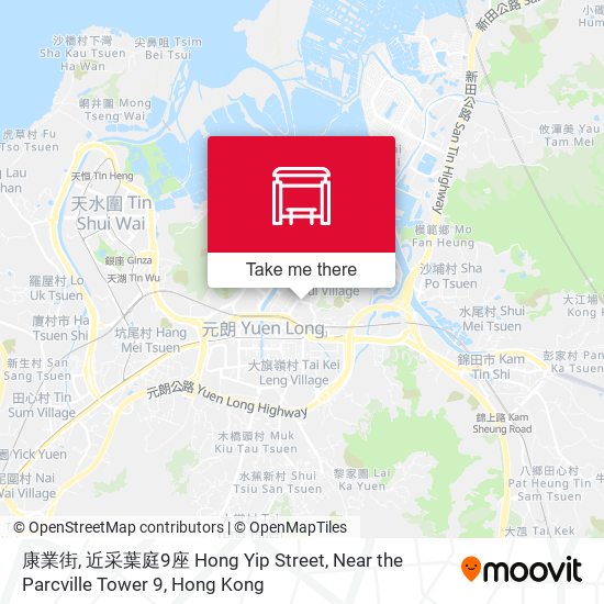 康業街, 近采葉庭9座 Hong Yip Street, Near the Parcville Tower 9 map