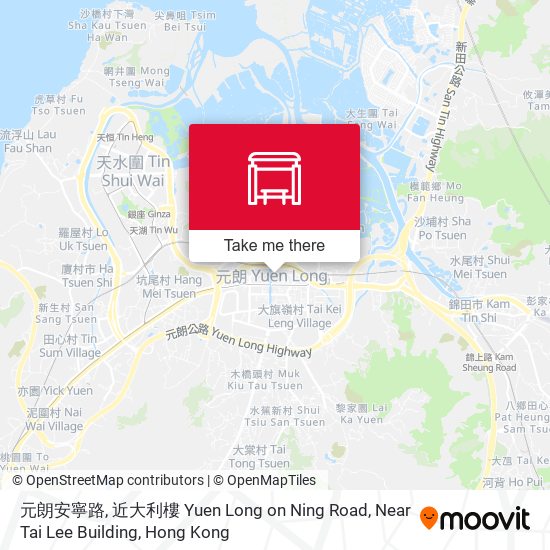 元朗安寧路, 近大利樓 Yuen Long on Ning Road, Near Tai Lee Building map