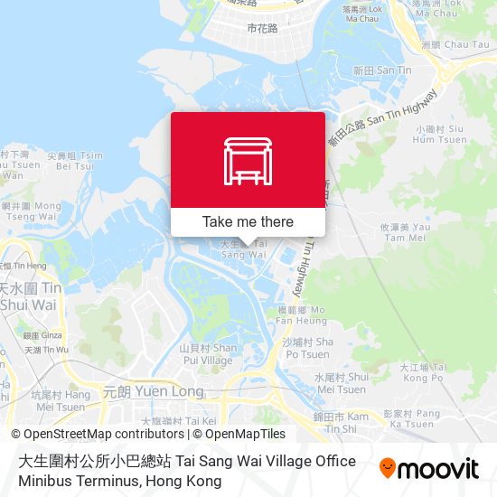 大生圍村公所小巴總站 Tai Sang Wai Village Office Minibus Terminus map